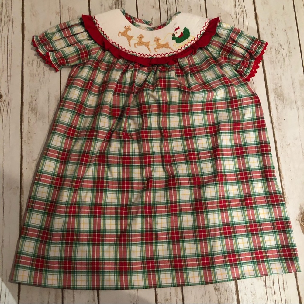 Three sisters smocked Christmas dress